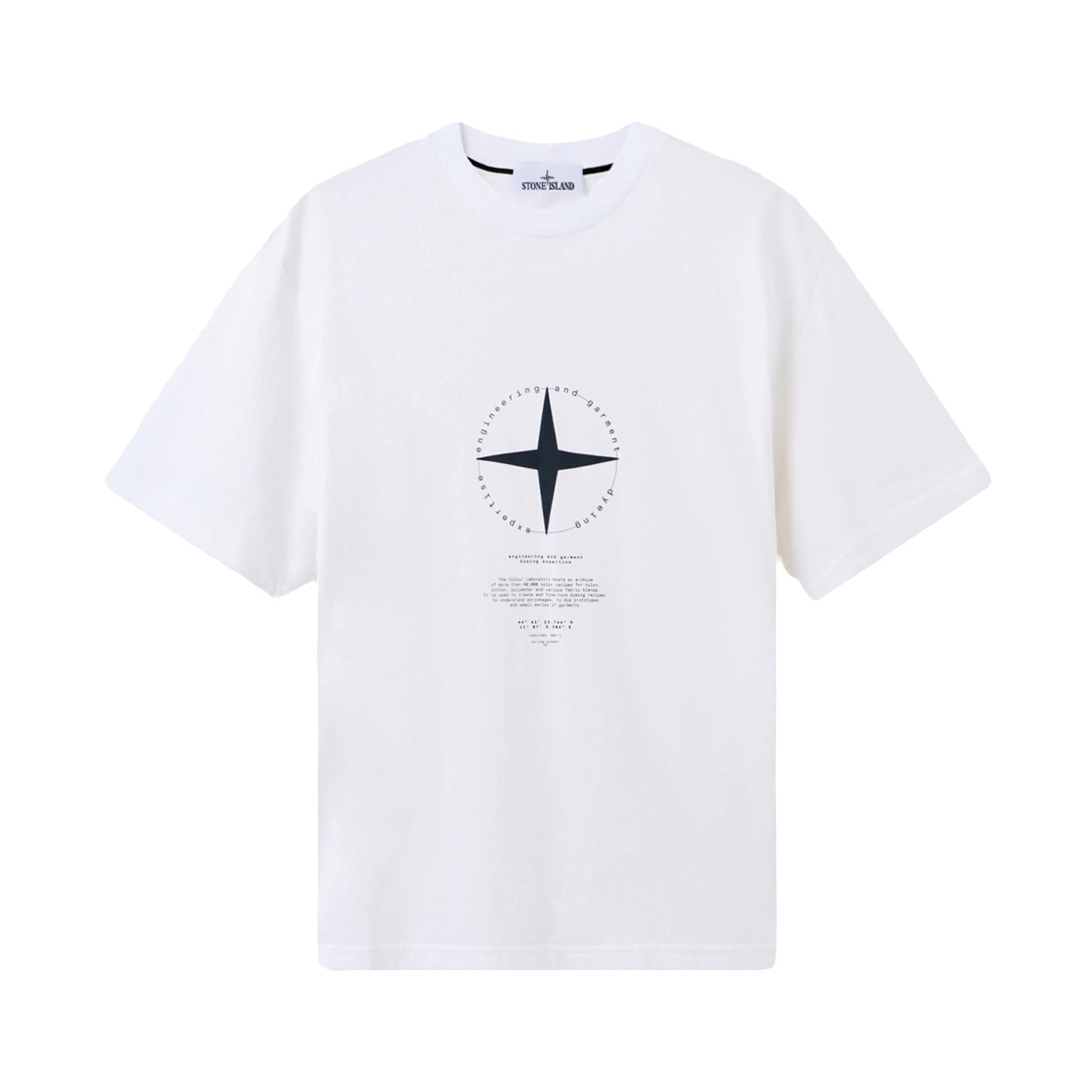 L1S1521000-01S0363-V0001 Stone Island 2100001 Organic Cotton Jersey Regular-Fit T-Shirt with Light Compass Print White - 26SS