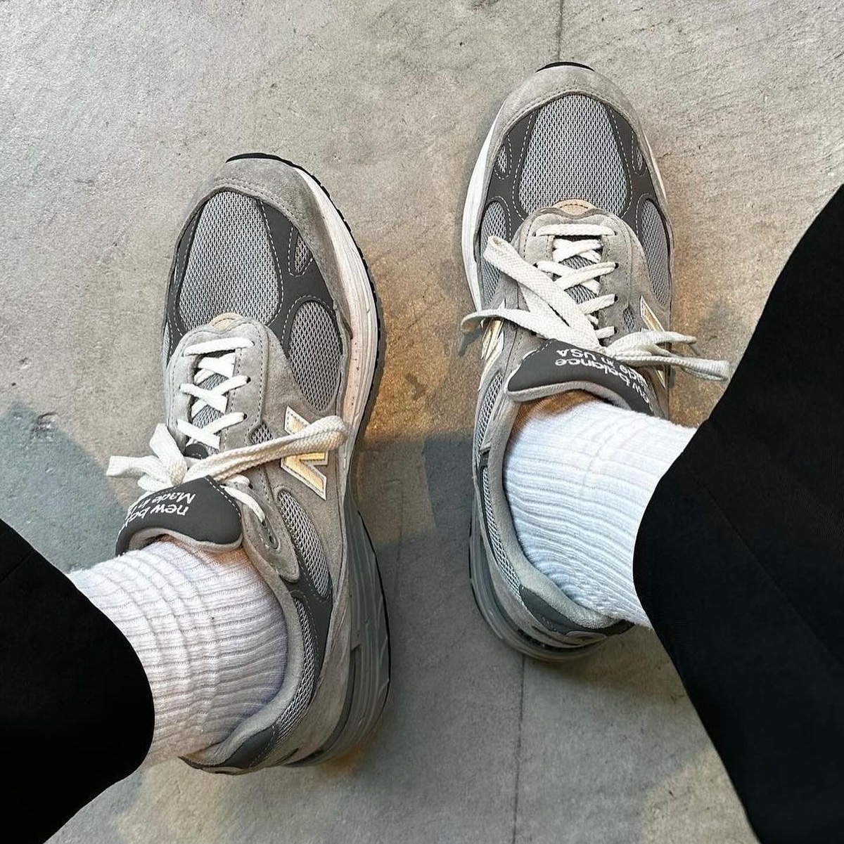 New Balance 993 Made in USA Grey - D Standard 착용 스타일