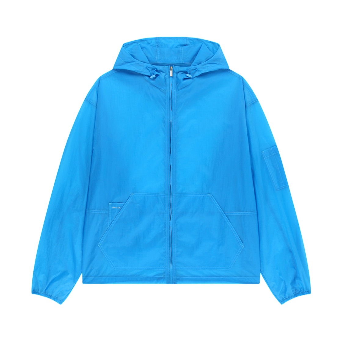 MK2634JP501HBL Matin Kim Back Logo Hoody Windbreaker In Blue