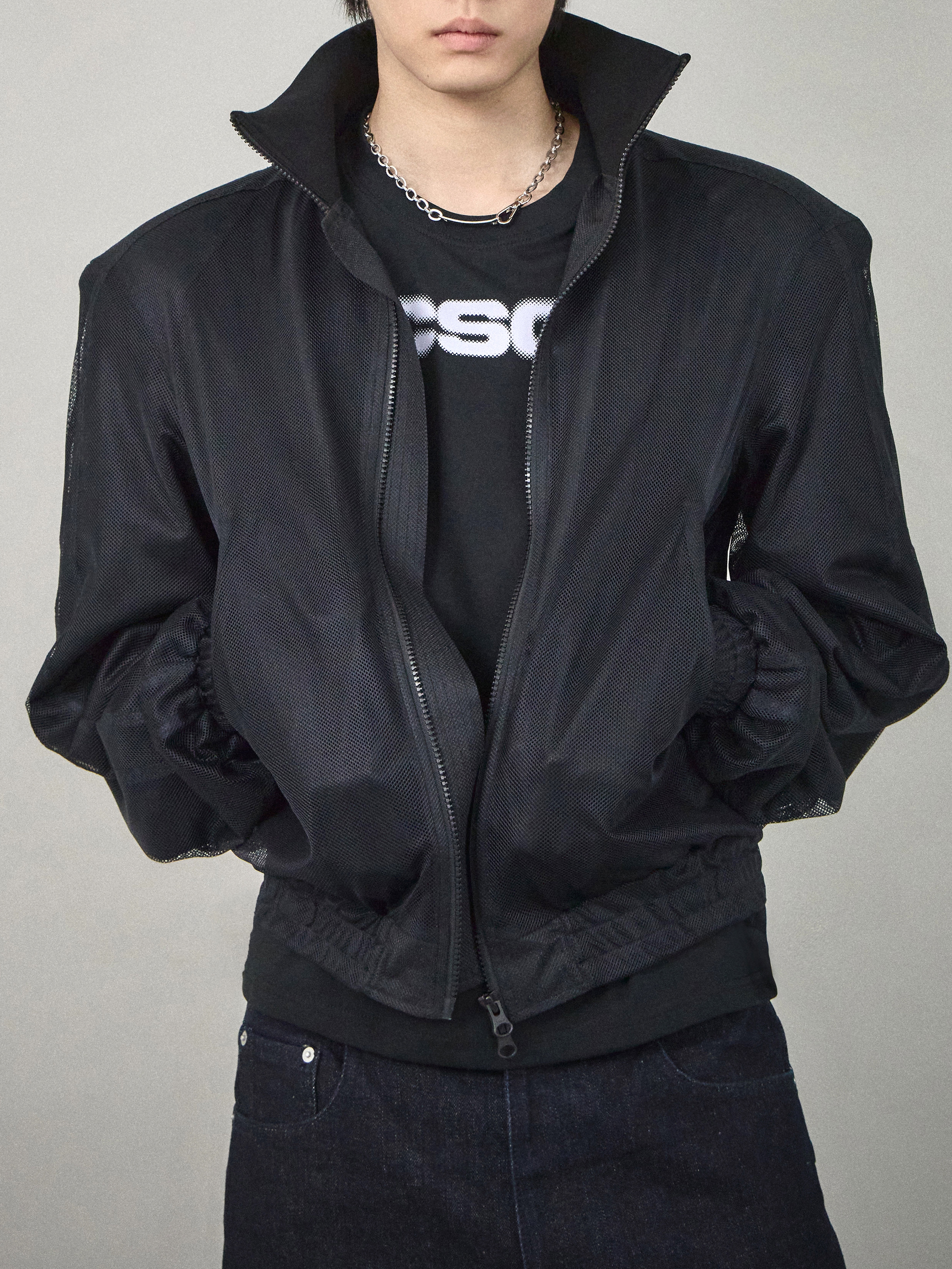CSC Futurist Jacket Double-Mesh, CSC Over Draped Denim Pants Raw 착용 스타일 - 3