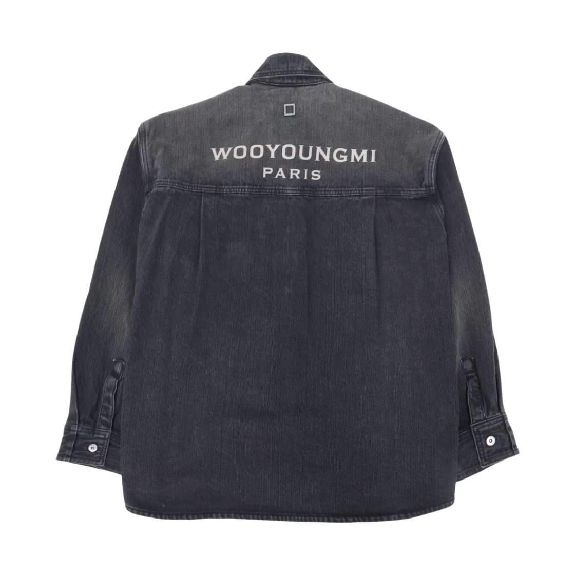 우영미 틴 워싱 데님 백로고 셔츠 블랙 - 26SS(Wooyoungmi Tin Washing Denim Back Logo Shirt Black - 26SS)
