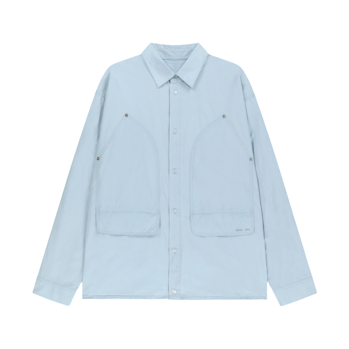 MK2634SH501HSK Matin Kim Washed Cotton Drawstring Shirt In Sky