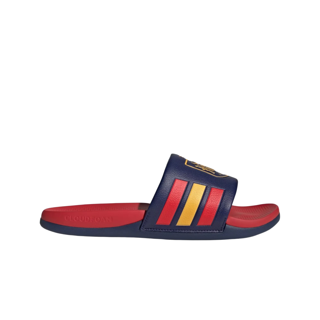 아디다스 스포츠웨어 아딜렛 컴포트 2.0 스페인 슬라이드 다크 블루 비비드 레드(Adidas Sportswear Adilette Comfort 2.0 Spain Slides Dark Blue Vivid Red)