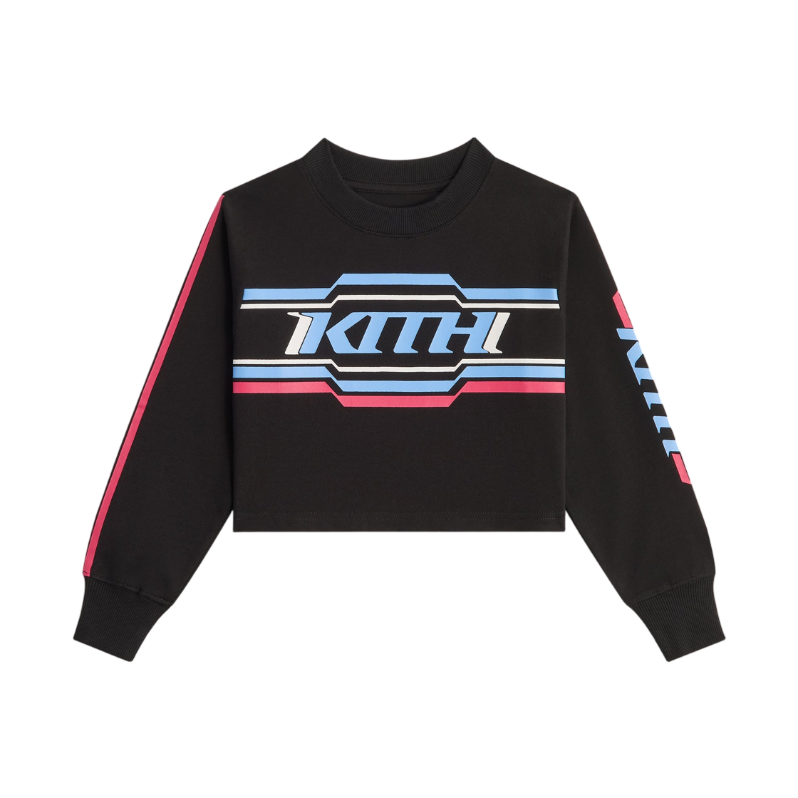 (키즈) 키스 레트로 모토 크롭 재스퍼 티셔츠 블랙((Kids) Kith Retro Moto Cropped Jasper T-Shirt Black) - 1