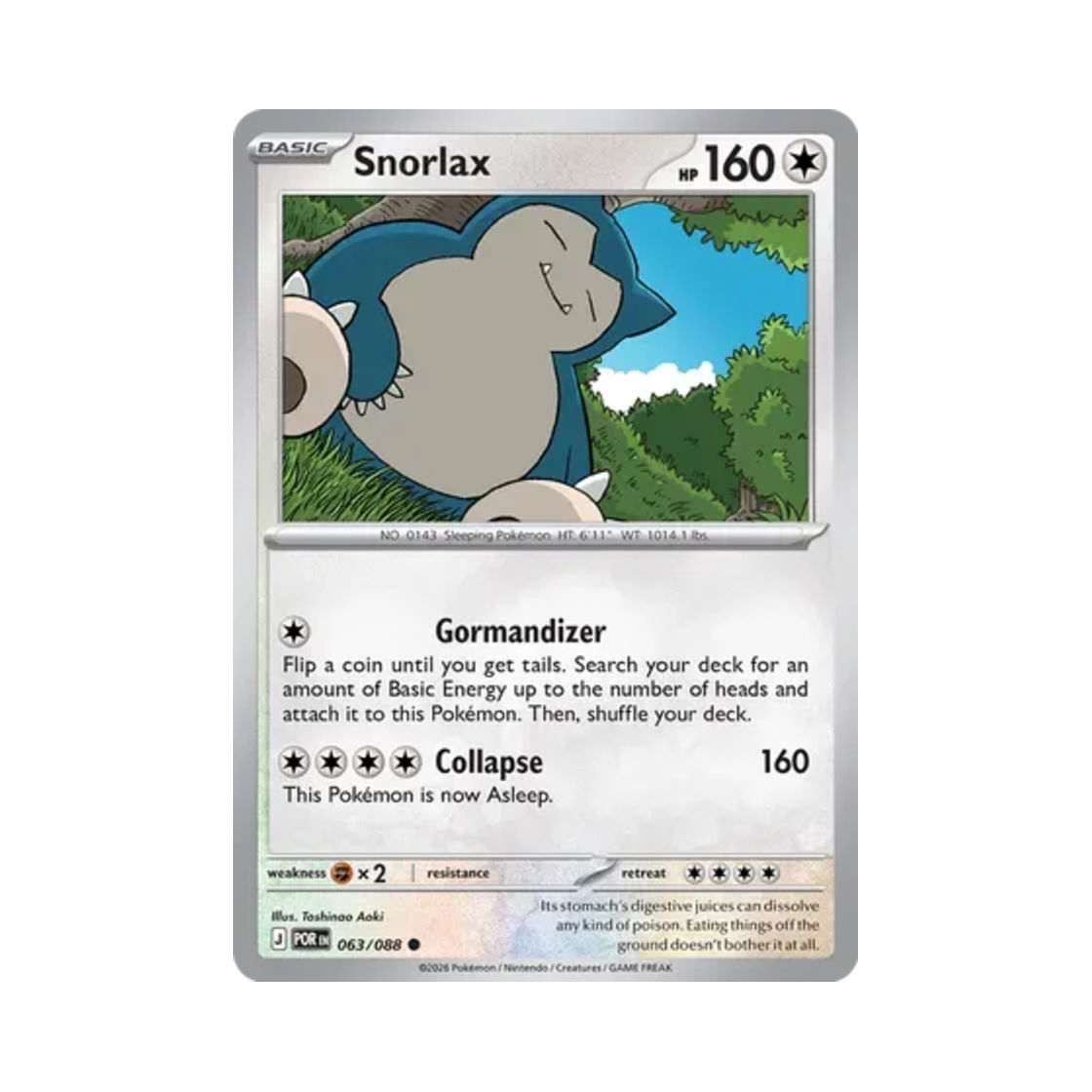 포켓몬 TCG 잠만보 C 퍼펙트 오더 (영문판)(Pokemon TCG Snorlax C Perfect Order (English Ver.))