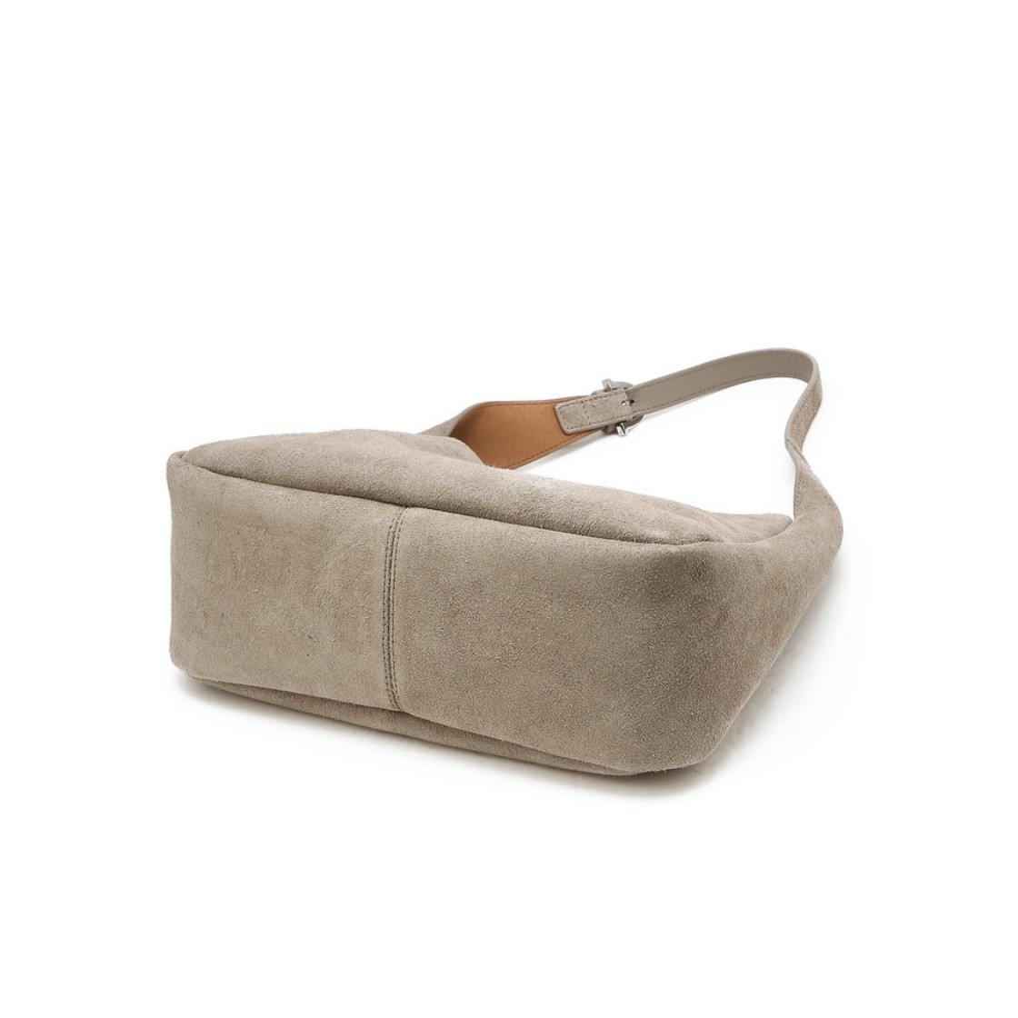 아떼 바네사브루노 액세사리 베이지 스웨이드 마롱 호보백 M 실버장식 다크 베이지(Athe Vanessabruno Acc Maron Beige Suede Maron Hobo Bag M Silver Hardware Dark Beige) - 3