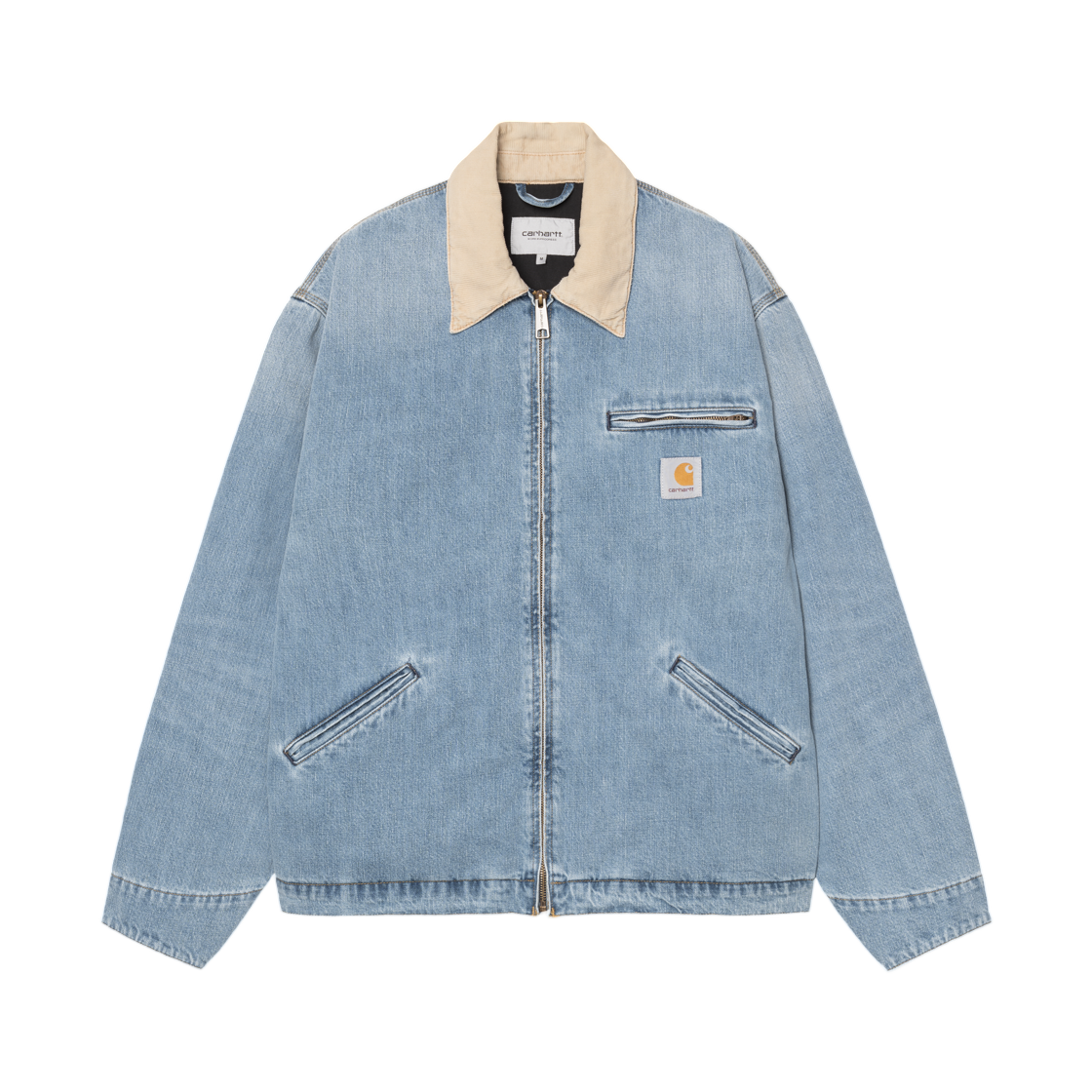 I036593-2XN-UR Carhartt WIP OG Detroit Jacket Blue Dusty H Brown Burst Washed