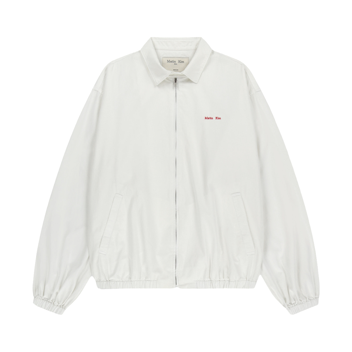 마뗑킴 스몰 로고 코튼 집업 점퍼 화이트(Matin Kim Small Logo Cotton Zip Up Jumper In White) - 1