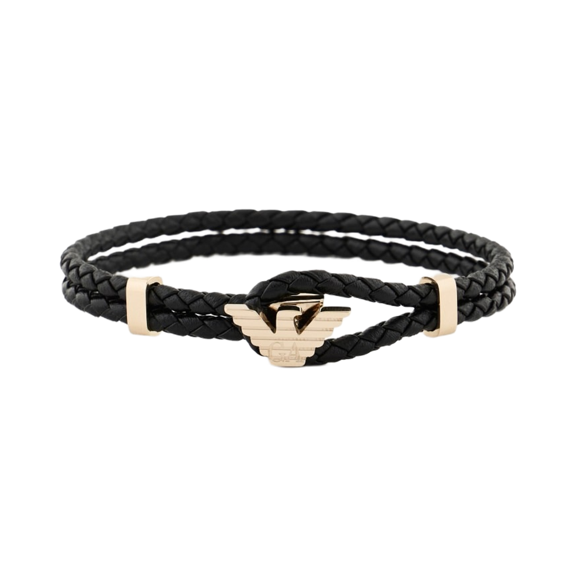 EGS3321710 Emporio Armani Leather ID Bracelet Gold Black