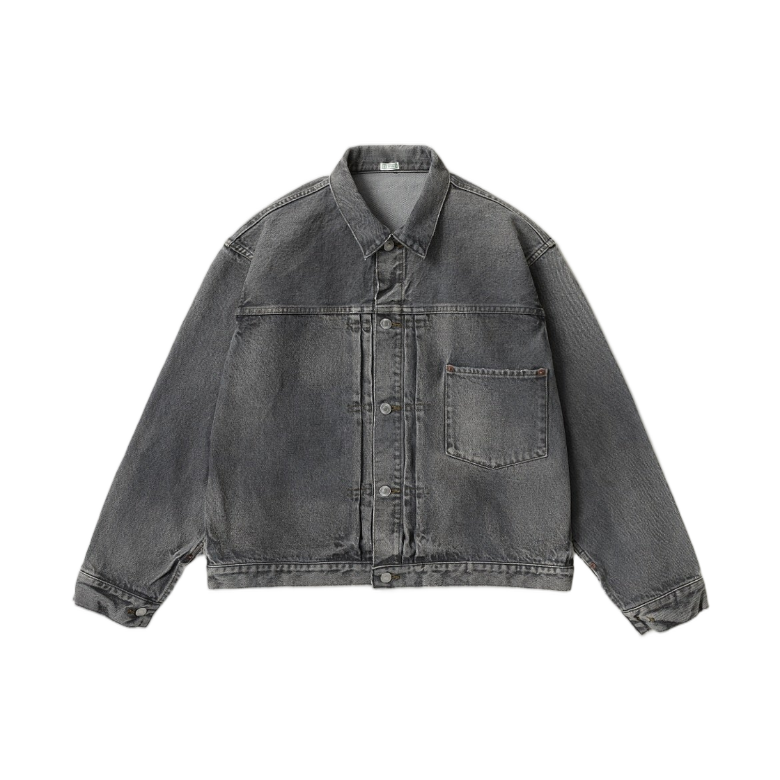 아프레쎄 빈티지 그레이 데님 자켓 그레이 - 26SS(A.Presse Vintage Gray Denim Jacket Gray - 26SS) - 1