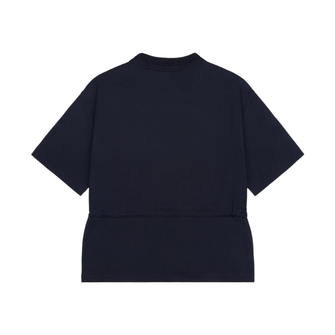 (W) 몽클레르 어드저스터블 코튼 티셔츠 네이비 블루 - 25FW((W) Moncler Adjustable Cotton T-Shirt Navy Blue - 25FW) - 2