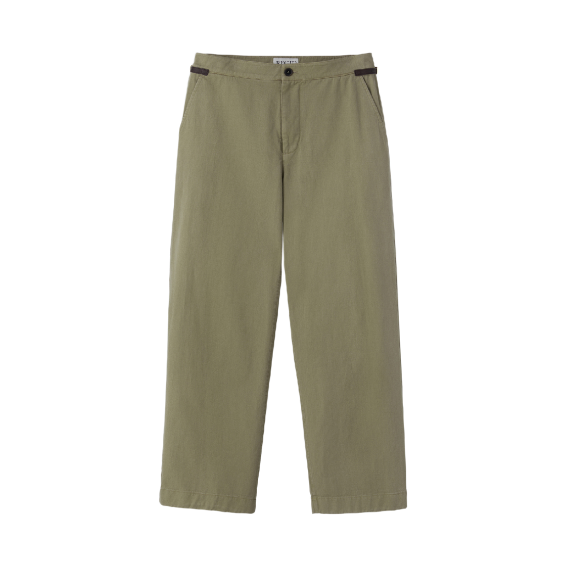 렉토 웨이스트 벨트 디테일 코튼 팬츠 라이트 카키
