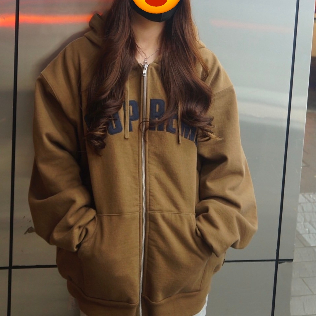 Supreme Arc Thermal Lined Zip Up Hooded Sweatshirt Dusty Brown - 25FW 착용 스타일 - 1