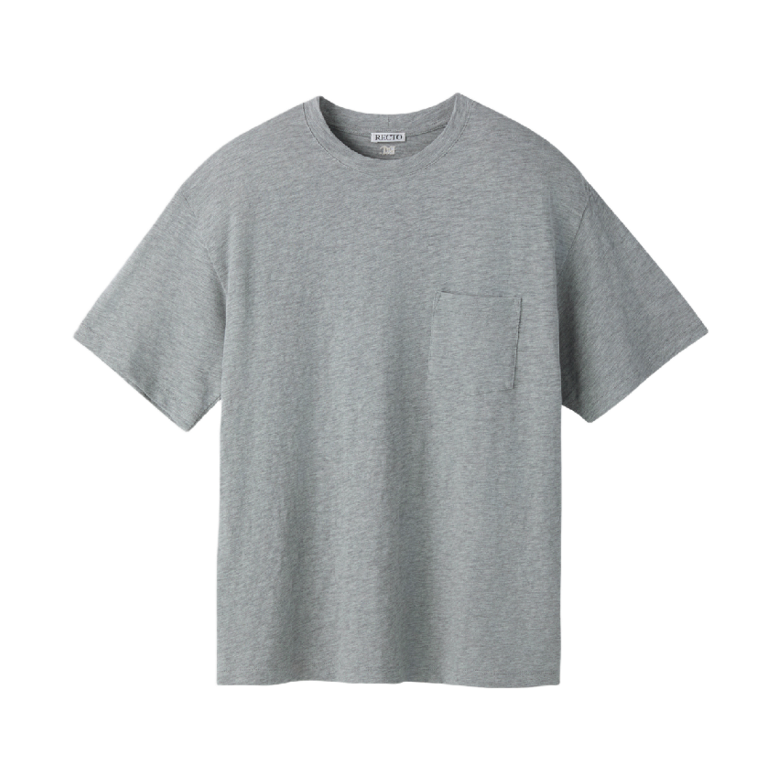 렉토 포켓 티셔츠 멜란지 그레이(Recto Pocket T-Shirt Melange Grey)