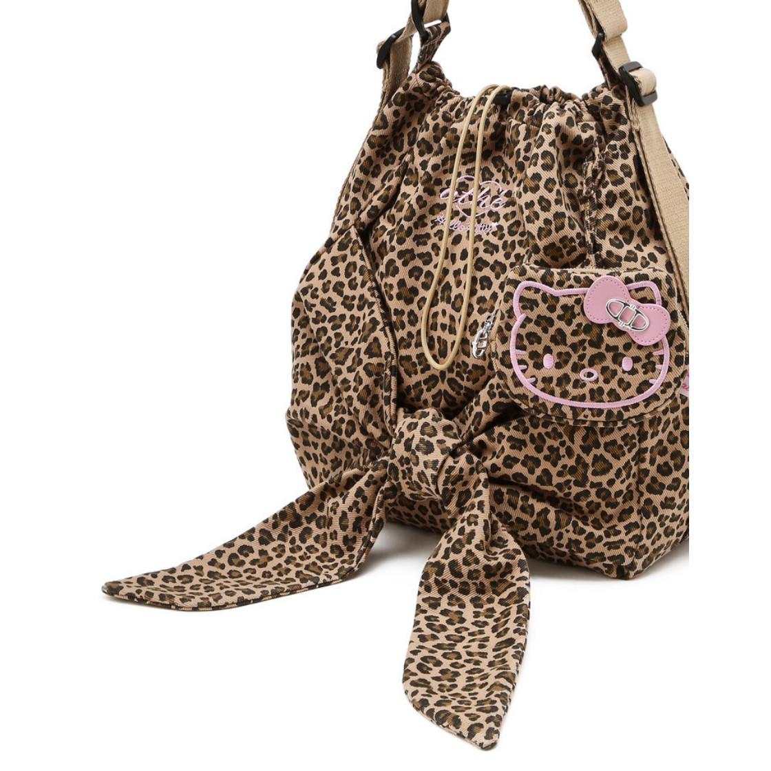 아떼 바네사브루노 액세사리 [Hello Kitty x athe] 르봉 레오파드 브라운 백팩 겸 숄더백 S 브라운(Athe Vanessabruno Acc [Hello Kitty X Athe] Lebon Leopard Brown Backpack & Shoulder Bag S Normal Brown) - 4