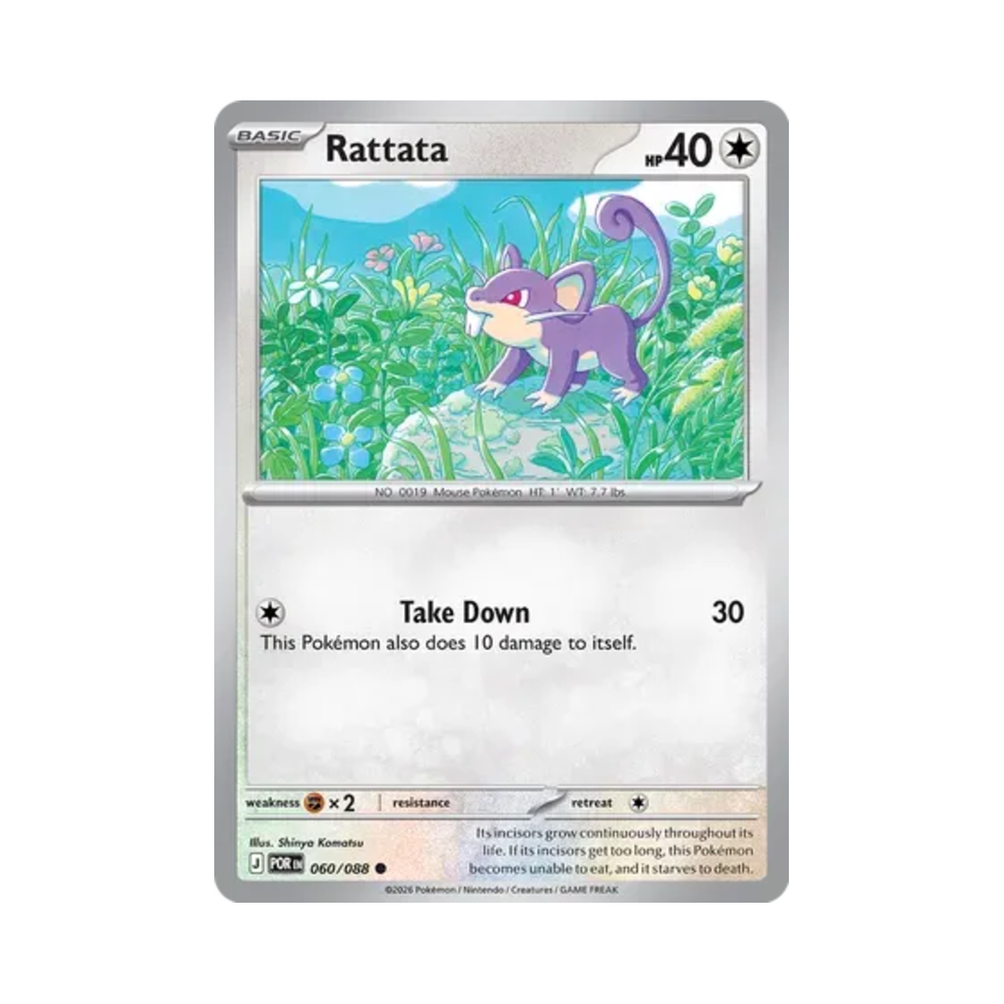 포켓몬 TCG 꼬렛 C 퍼펙트 오더 (영문판)(Pokemon TCG Rattata C Perfect Order (English Ver.)) - 1