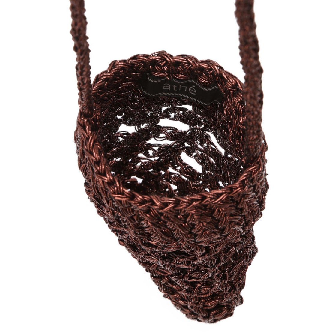 아떼 바네사브루노 액세사리 메탈 니팅 미니백 브라운(Athe Vanessabruno Acc Metal Knitting Mini Bag Normal Brown) - 2