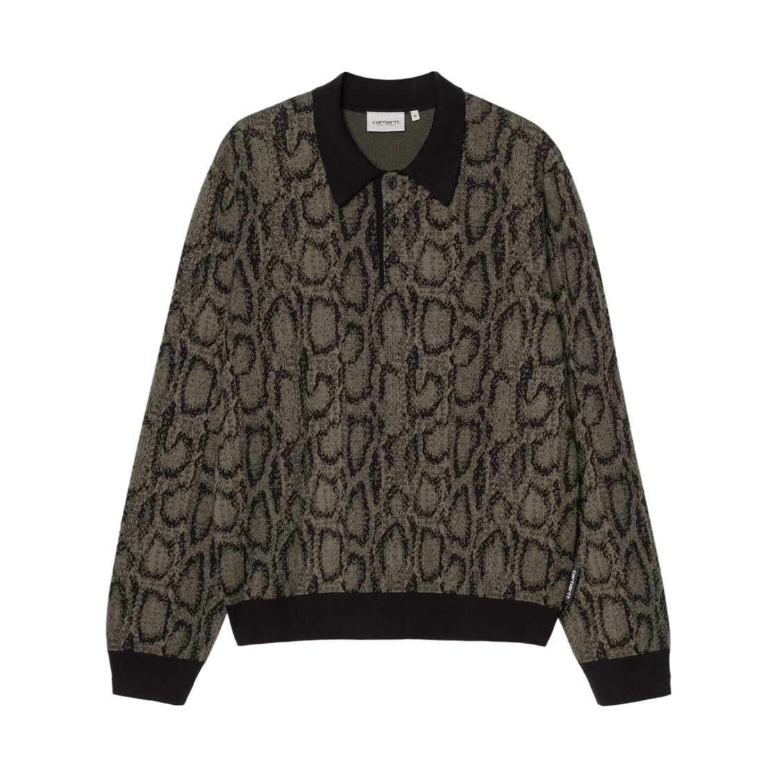 I036170-3QL-XX Carhartt WIP L/S Snake Polo Snake Camo Jacquard Leaf