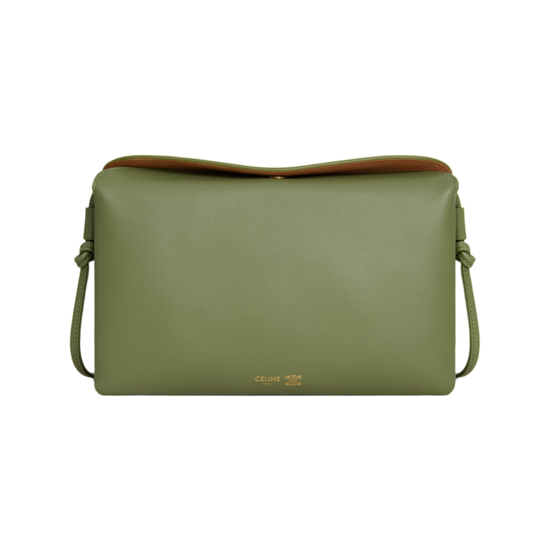 10P862O86-15LK Celine Trio Flap in Smooth Lambskin Light Khaki