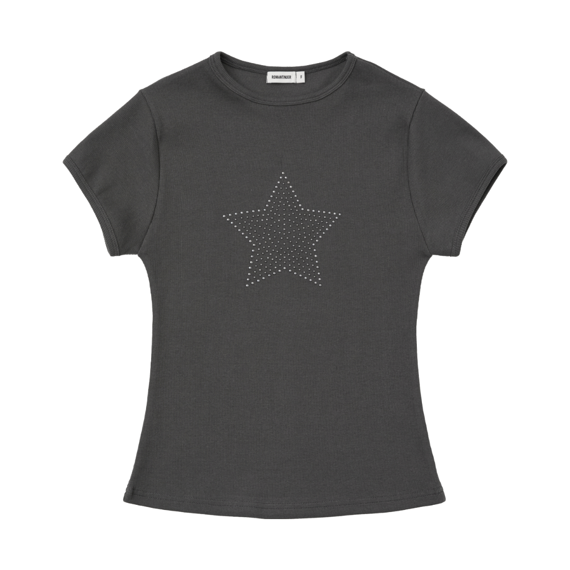 R26SSCHP002 ROMANTINUER Twinkle One-Star Hotfix T-Shirt Charcoal