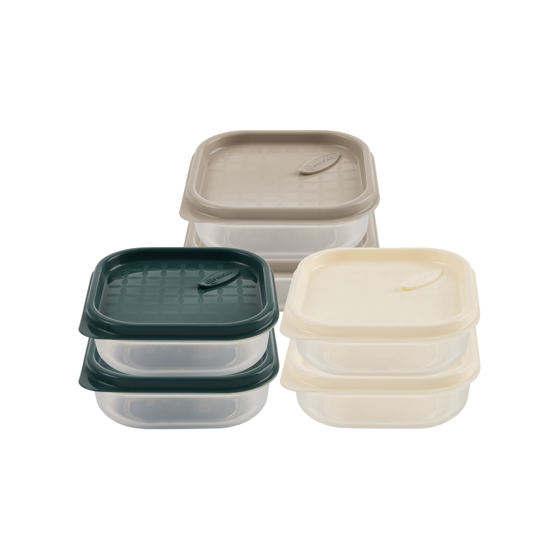 실리만 하모니 냉동용기 정사각 310ml (2P)(SILLYMANN Harmony Freezer Container Square Type 310ml (2P)) - 1
