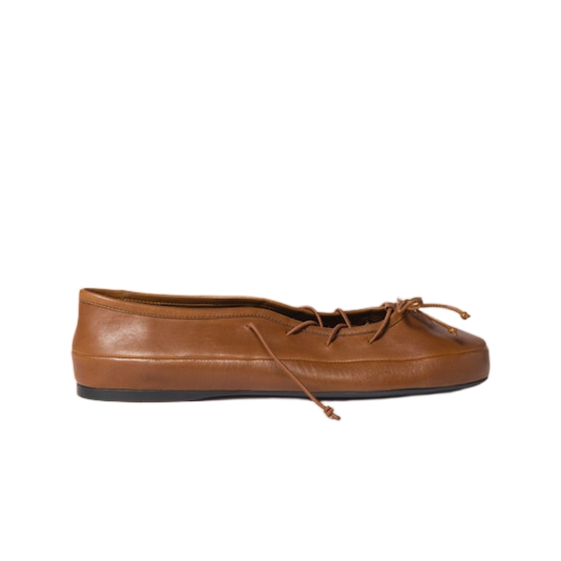 (W) 미우 미우 나파 레더 발레리나 오크((W) Miu Miu Nappa Leather Ballerinas Oak) - 1