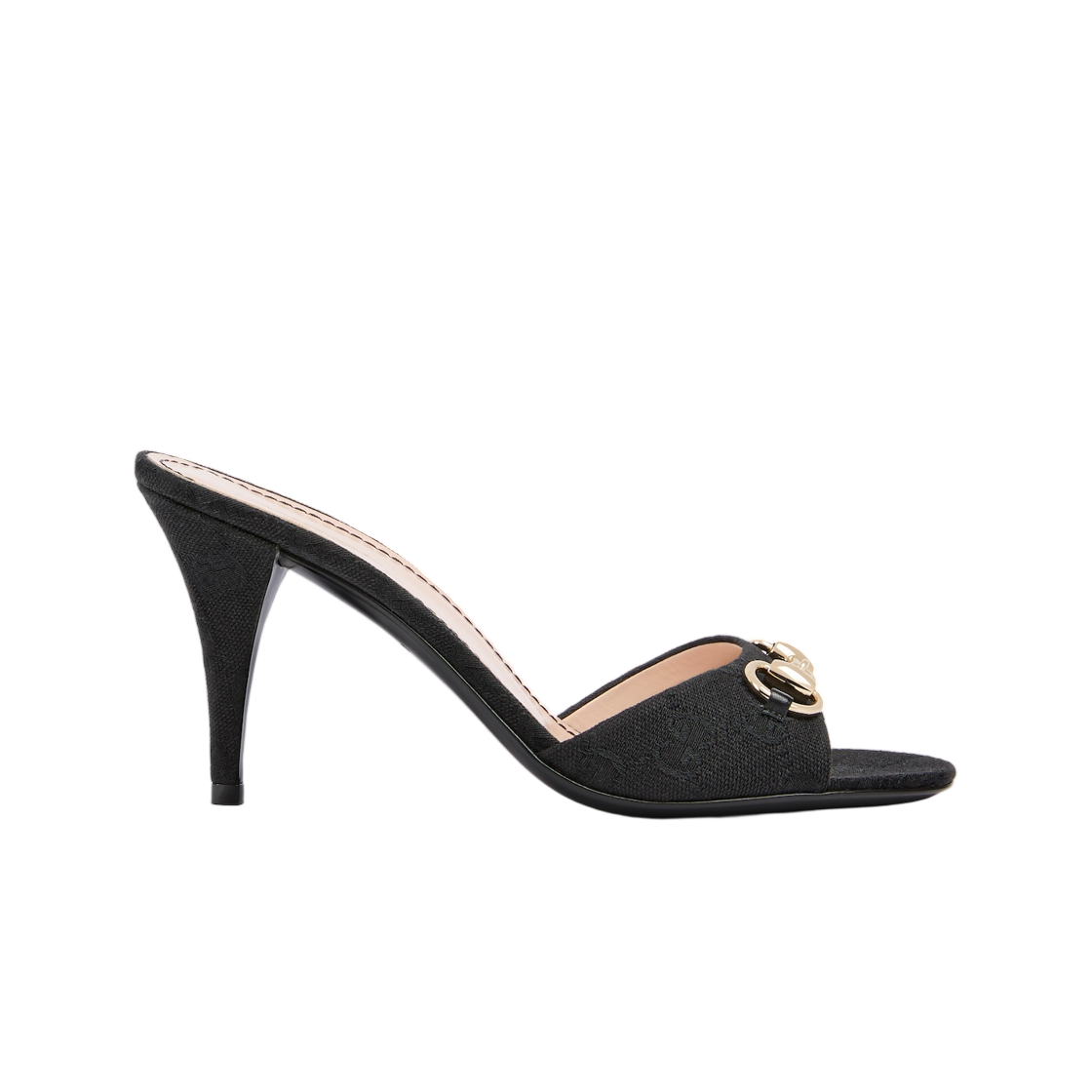 853671-9SF10-1000 (W) Gucci Horsebit Slide Sandals Black