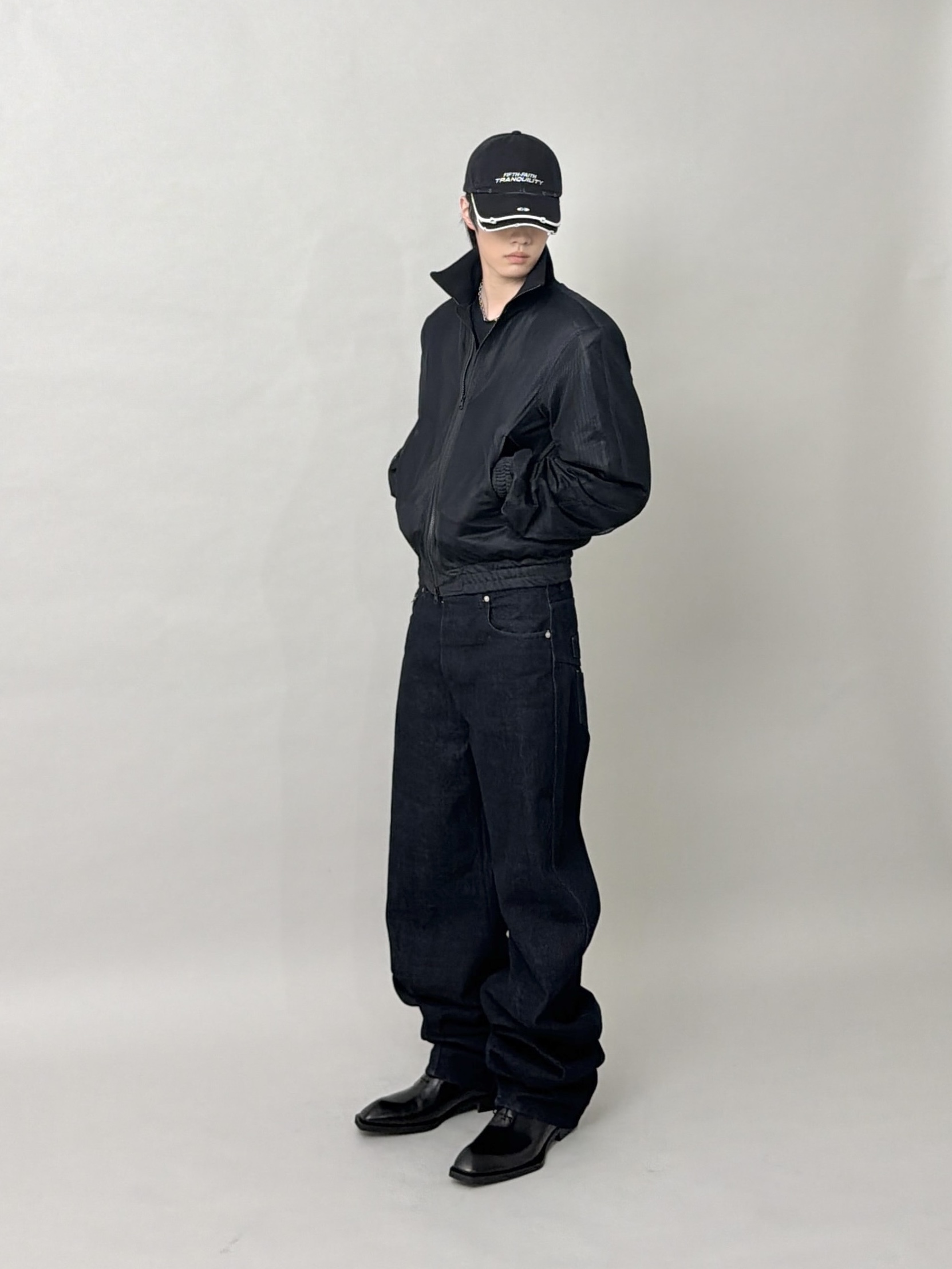 CSC Futurist Jacket Double-Mesh, CSC Over Draped Denim Pants Raw 착용 스타일 - 6