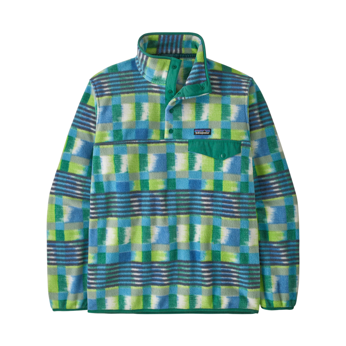 25551 Patagonia Lightweight Synchilla Snap-T Fleece Pullover Painted Lines Shore Blue