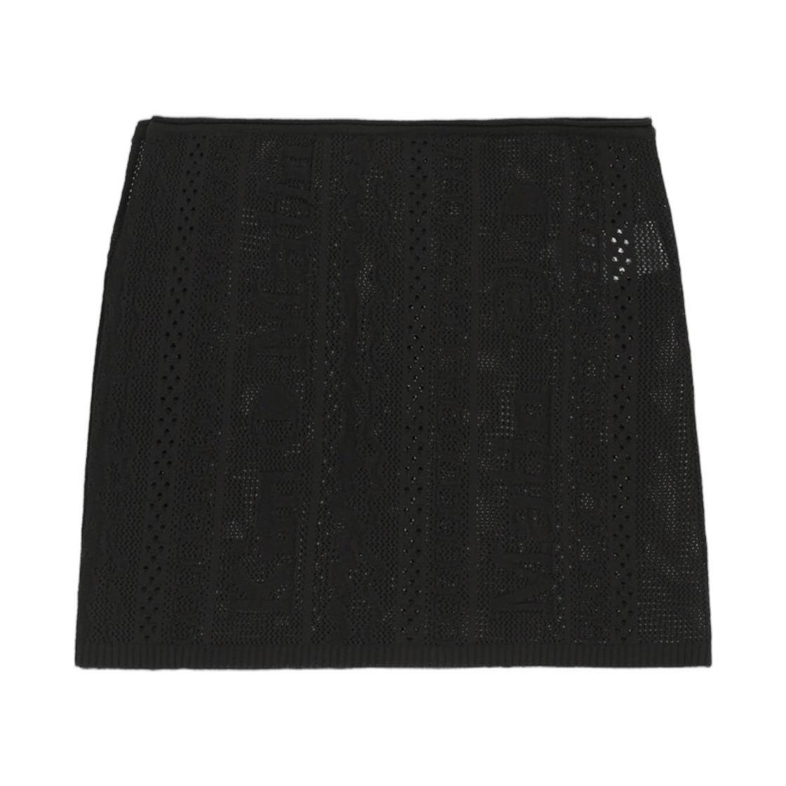 마뗑킴 메쉬 로고 랩 미니 스커트 블랙(Matin Kim Mesh Logo Wrap Mini Skirt In Black) - 2