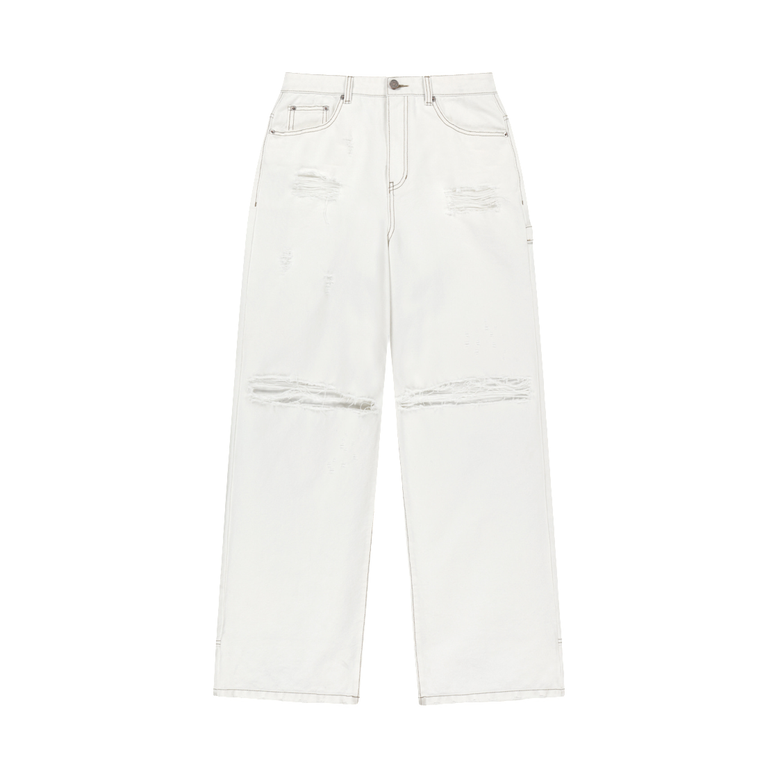 MK2634DN008MWH (W) Matin Kim Destroyed Color Dyeing Denim Pants In White