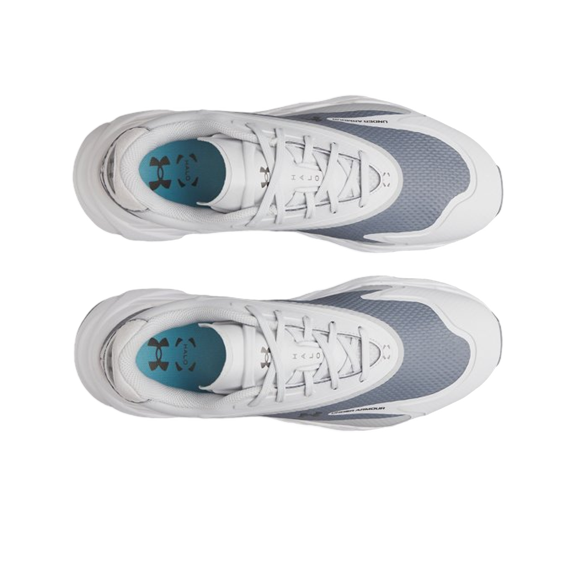 언더아머 UA 헤일로 하이브리드 스파이크리스 골프 슈즈 헤일로 그레이 메탈릭 블랙(Under Armour UA Halo Hybrid Spikeless Golf Shoes Halo Gray Metallic Black) - 2