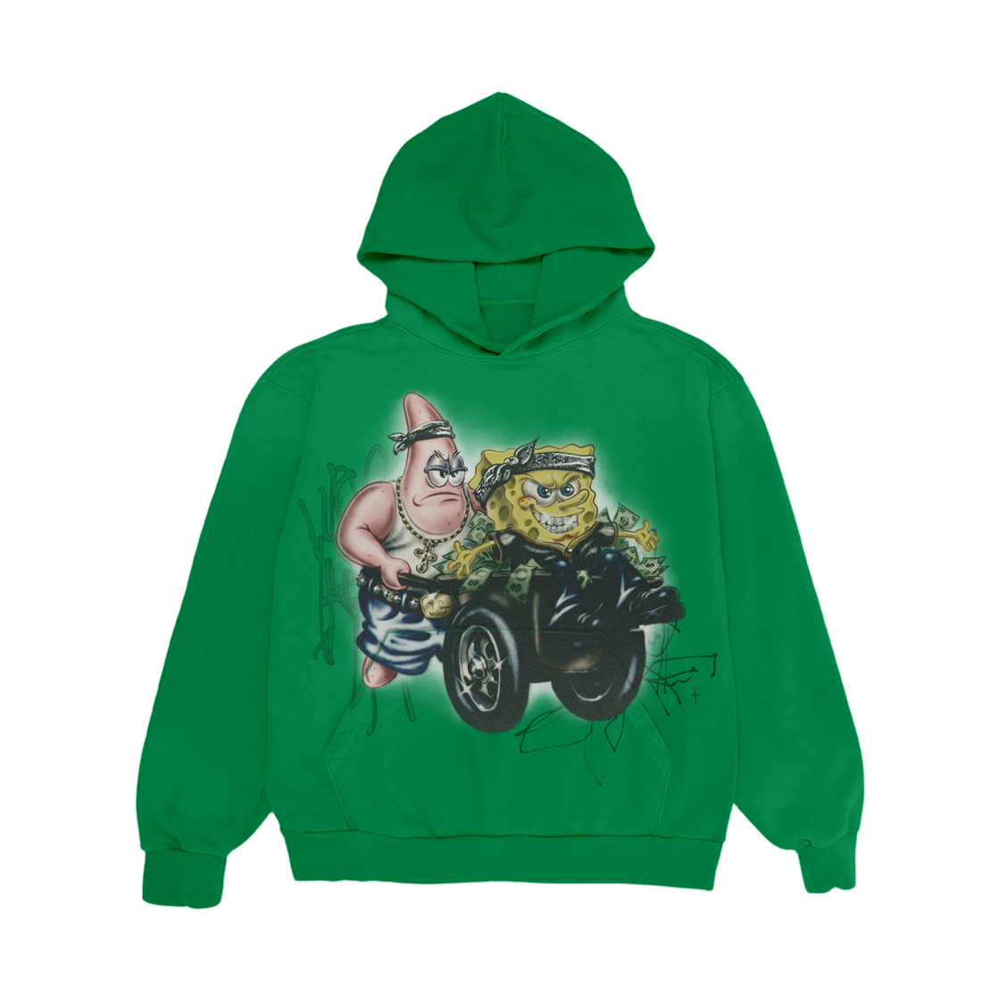 트래비스 스캇 캑터스 잭 x 스폰지밥 팬시 라이프 후드 그린(Travis Scott Cactus Jack x Spongebob Fancy Life Hoodie Green) - 1