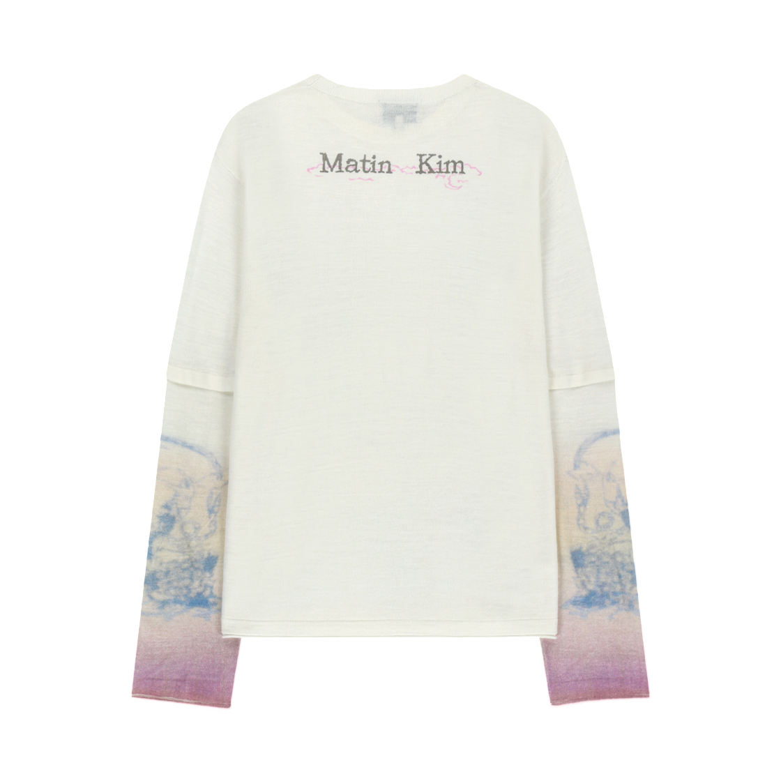 (W) 마뗑킴 슬리브 프린트 니트 풀오버 아이보리((W) Matin Kim Sleeve Print Knit Pullover In Ivory) - 2