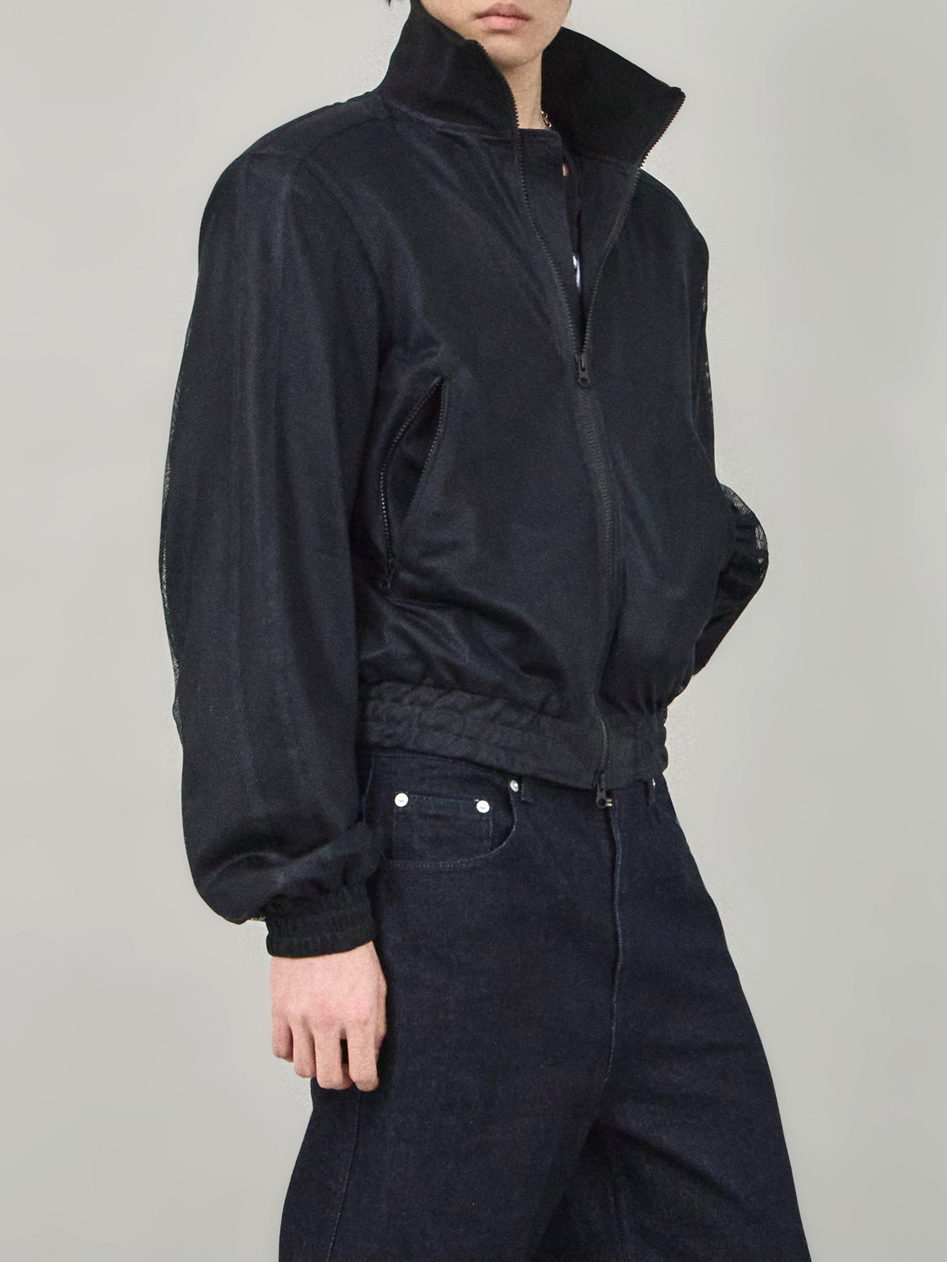 CSC Futurist Jacket Double-Mesh, CSC Over Draped Denim Pants Raw 착용 스타일 - 4