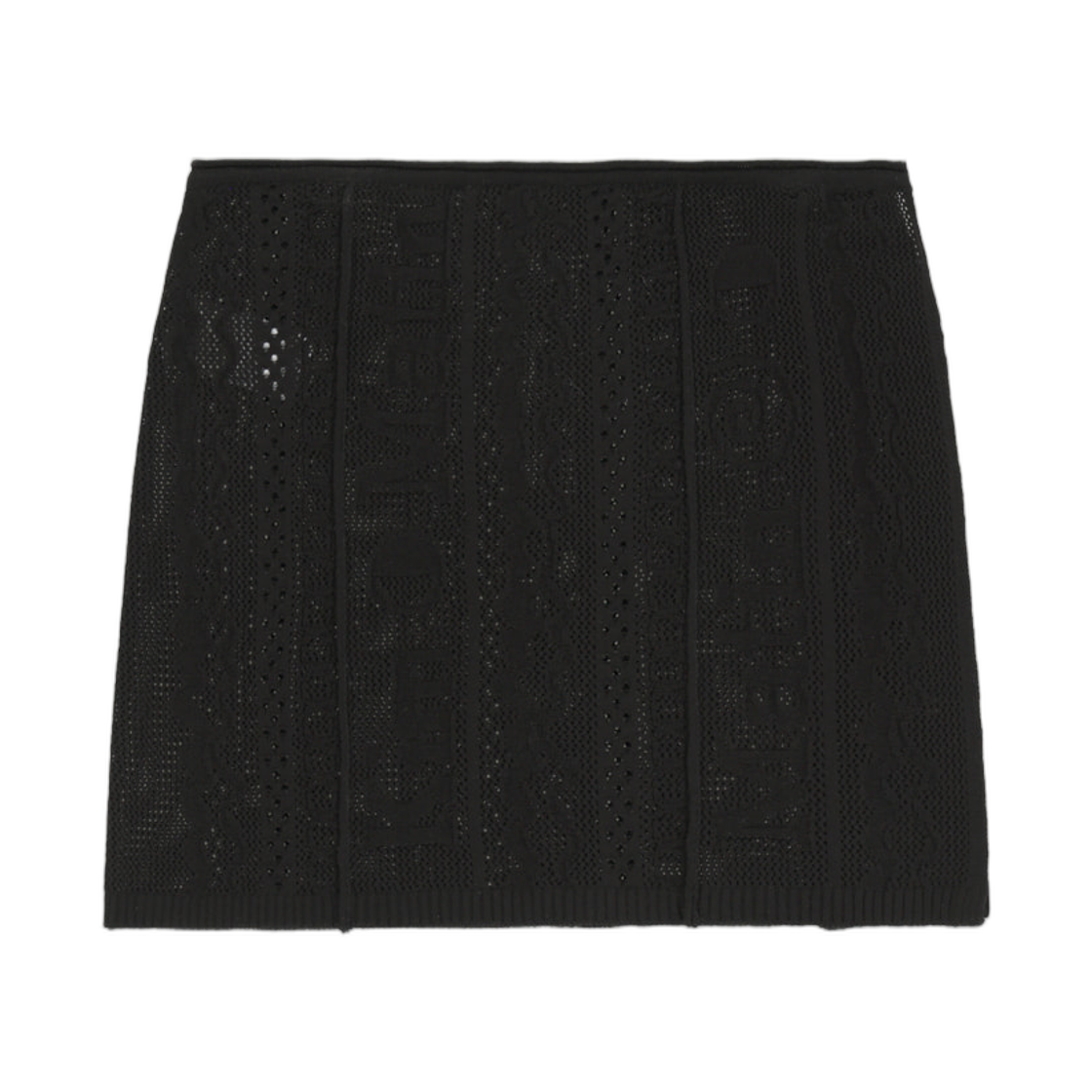MK2634KS001MBB Matin Kim Mesh Logo Wrap Mini Skirt In Black