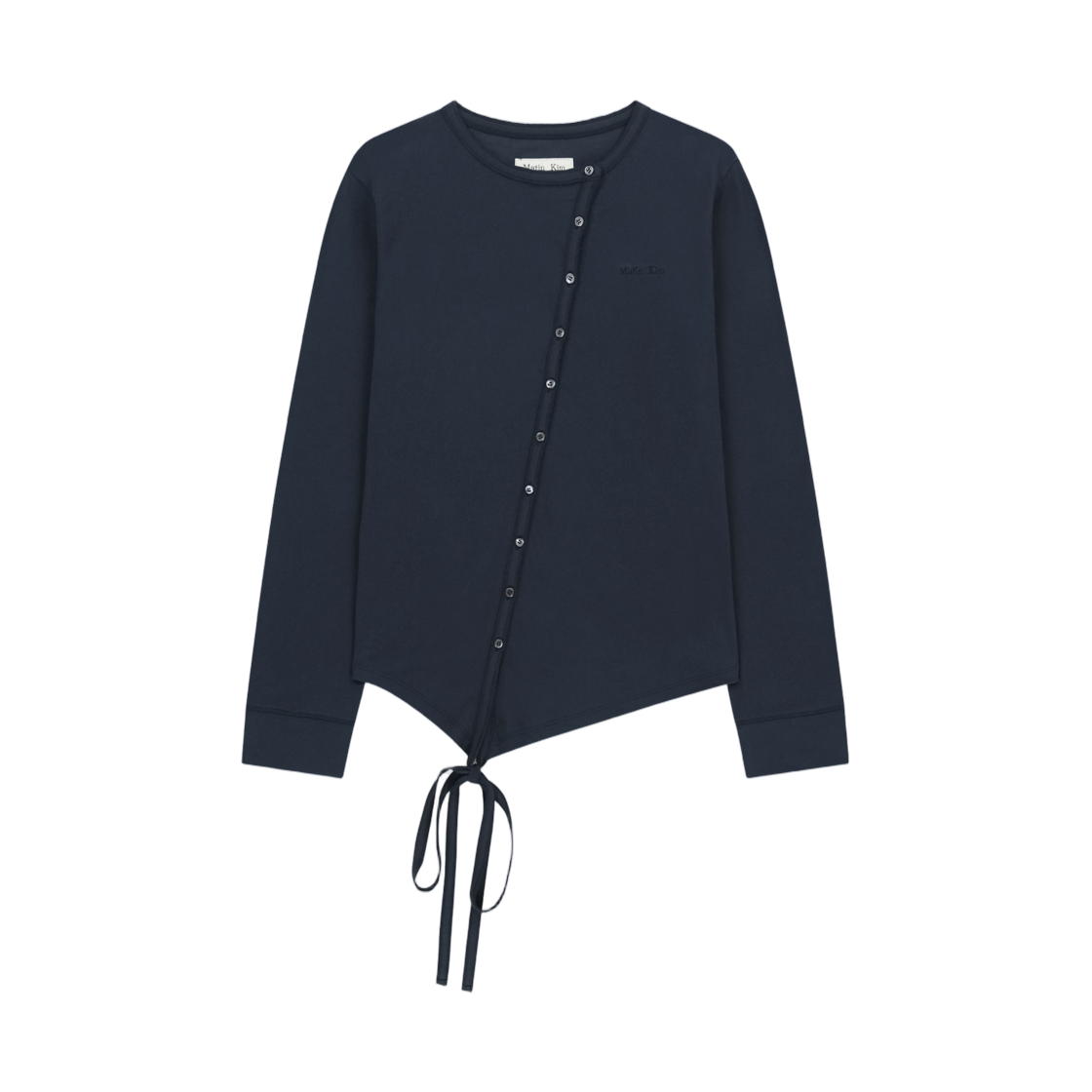MK2634TS016MNA (W) Matin Kim Asymmetric Button Closure Top In Navy