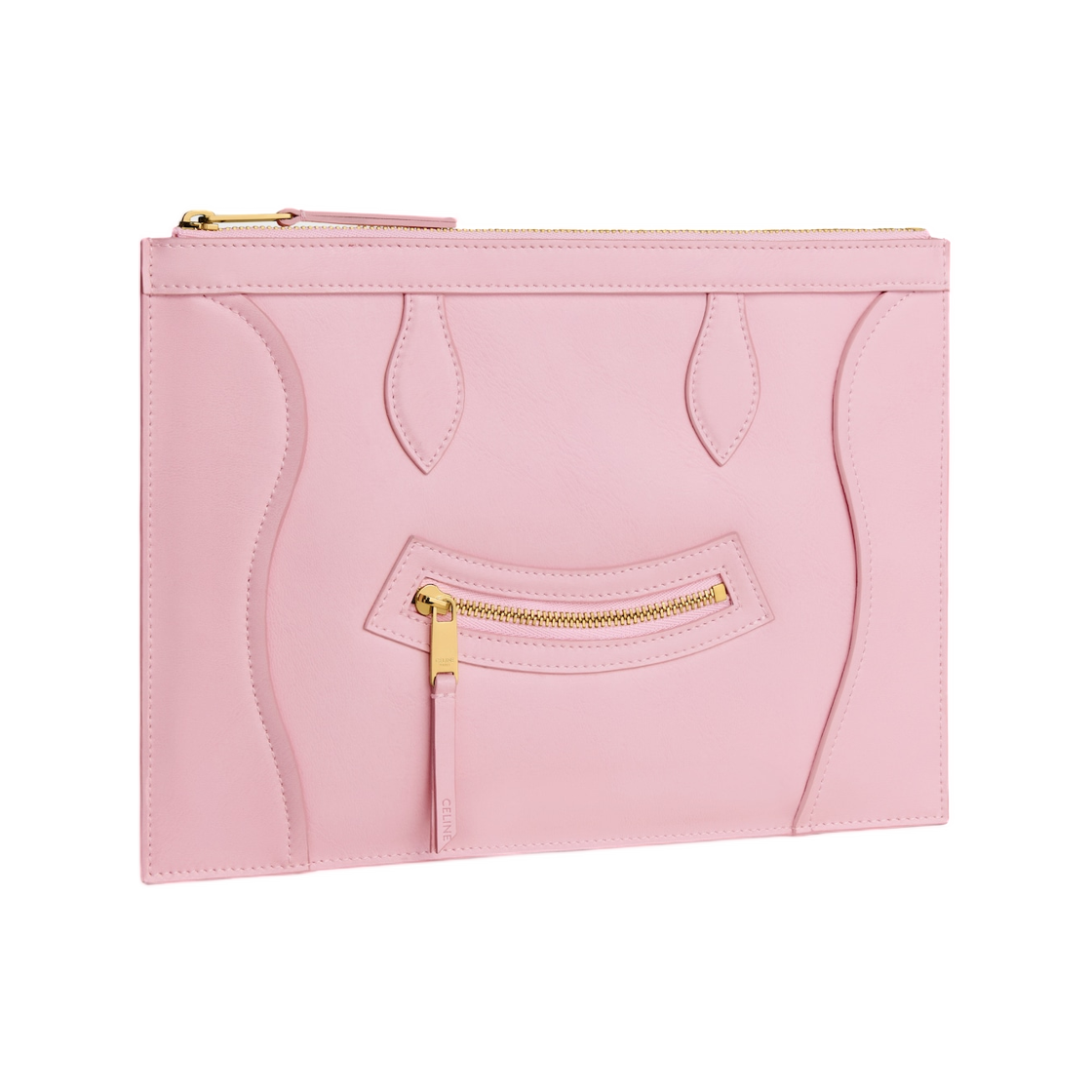 셀린느 미디움 파우치 글로시 카프스킨 더티 핑크(Celine Medium Pouch in Glossy Calfskin Dirty Pink) - 2