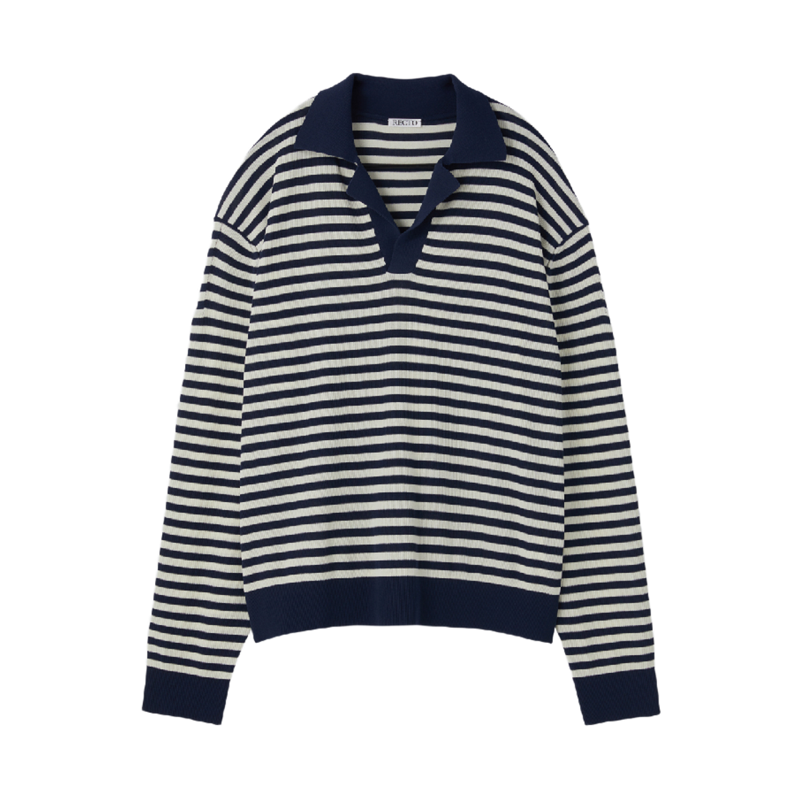렉토 마리나 써머 폴로 니트 탑 네이비(Recto Marina Summer Polo Knit Top Navy)