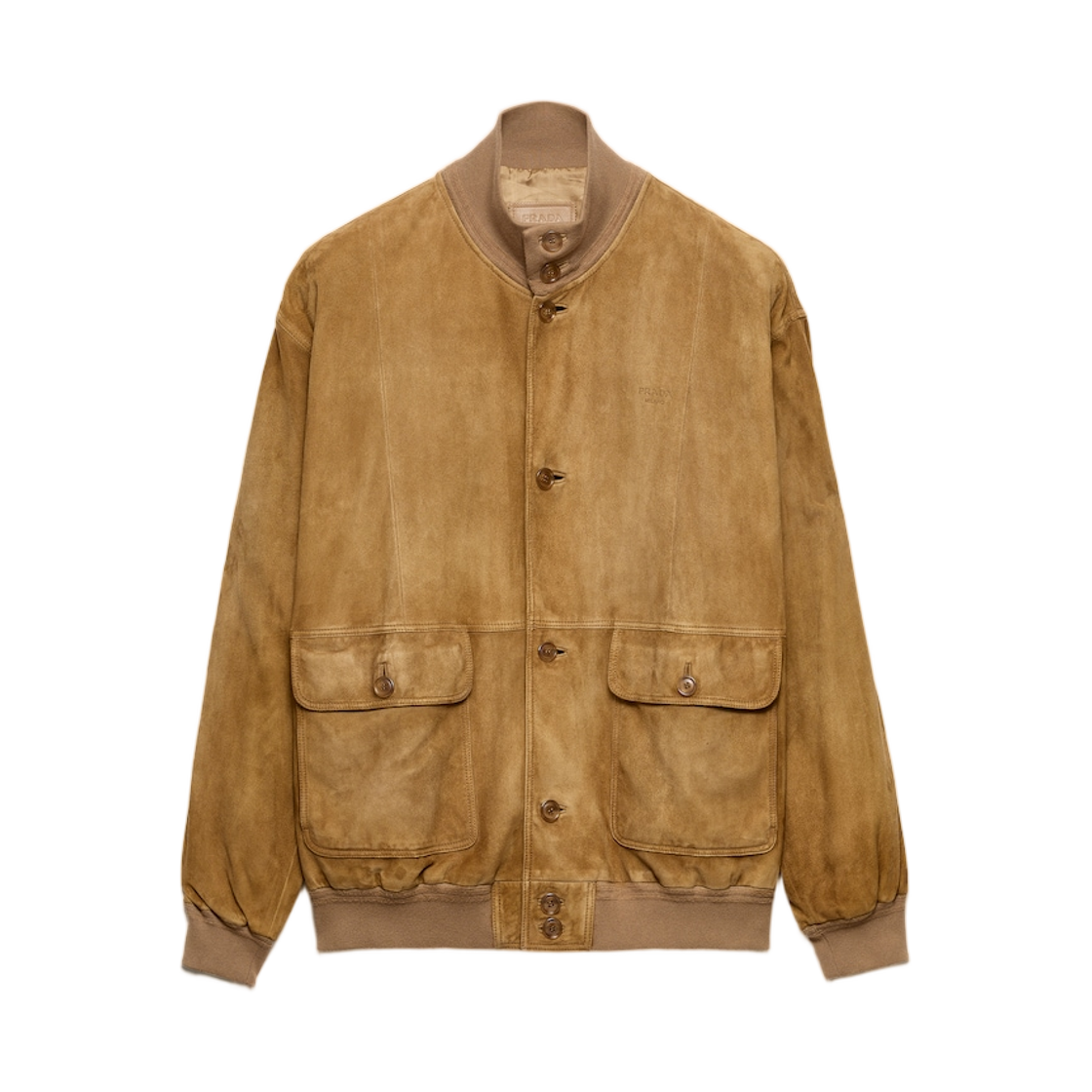 UPW620-180Y-F0JRS Prada Suede Blouson Jacket Malt Beige