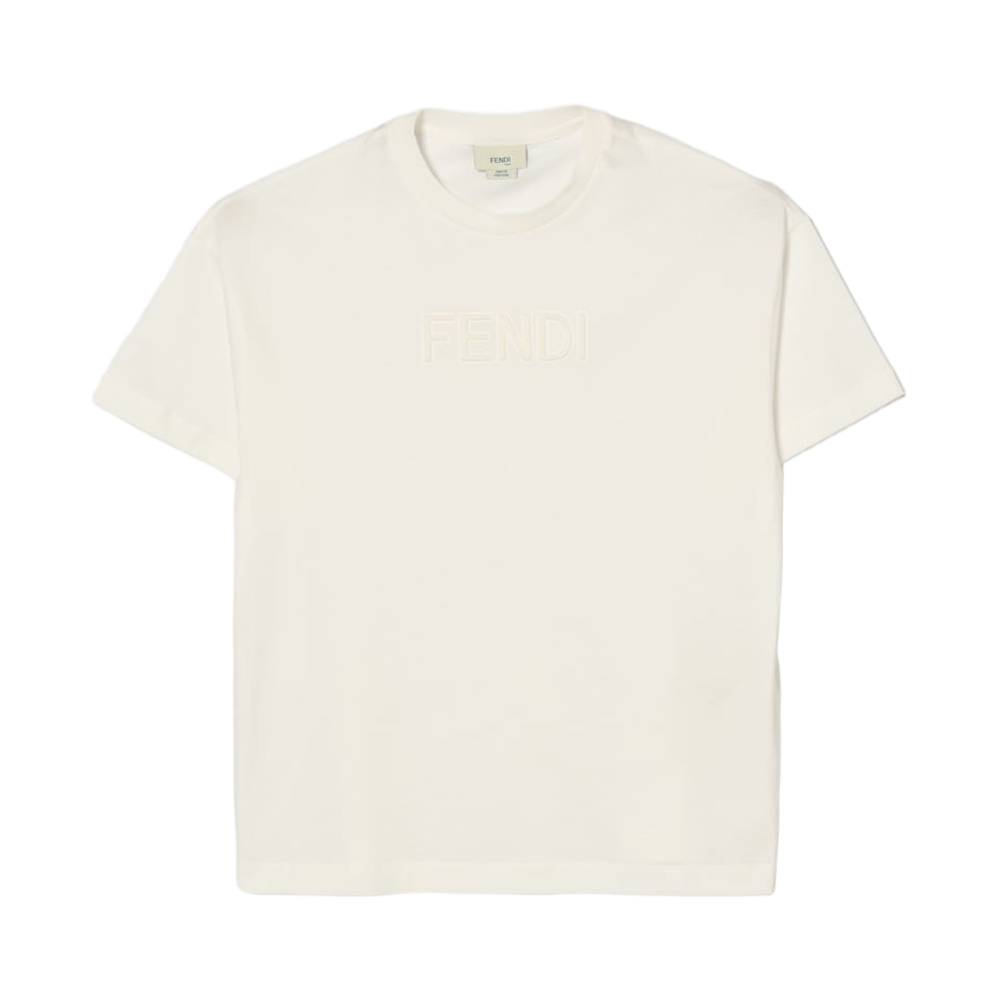 (키즈) 펜디 코튼 티셔츠 화이트((Kids) Fendi Cotton T-Shirt White) - 1