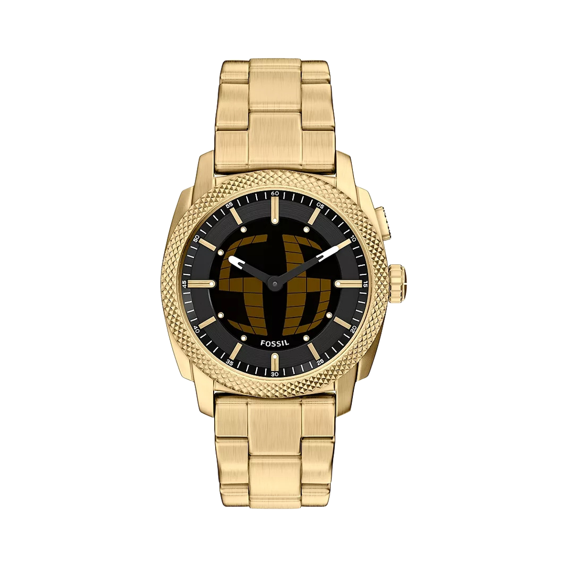 파슬 머신 빅 틱 쿼츠 41mm 골드톤 스테인리스 스틸 블랙 골드(Fossil Machine Big Tic Quartz 41mm Gold-Tone Stainless Steel Black Gold)