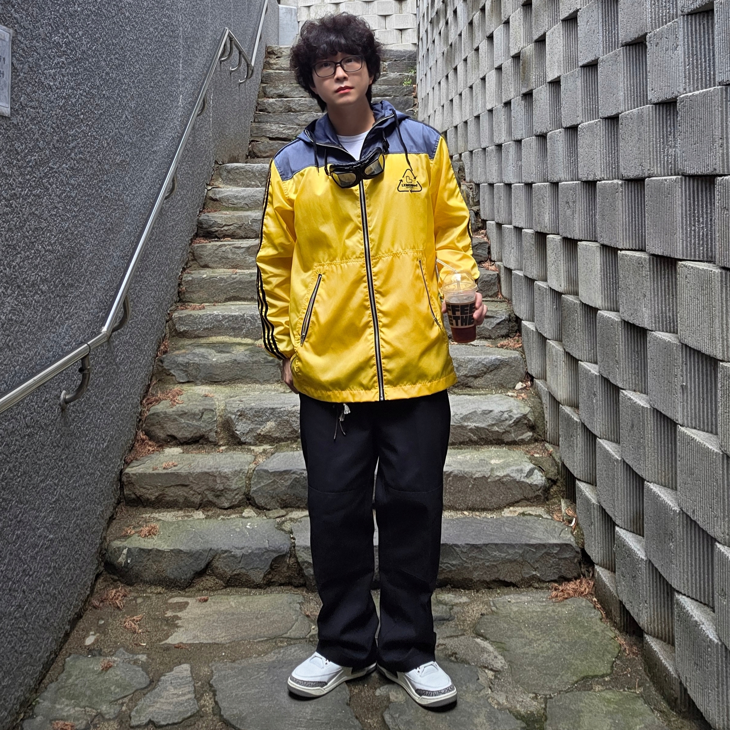 Dickies Loose Fit Double Knee Work Pants Black, Jordan 3 Retro White Cement Reimagined 착용 스타일 - 1