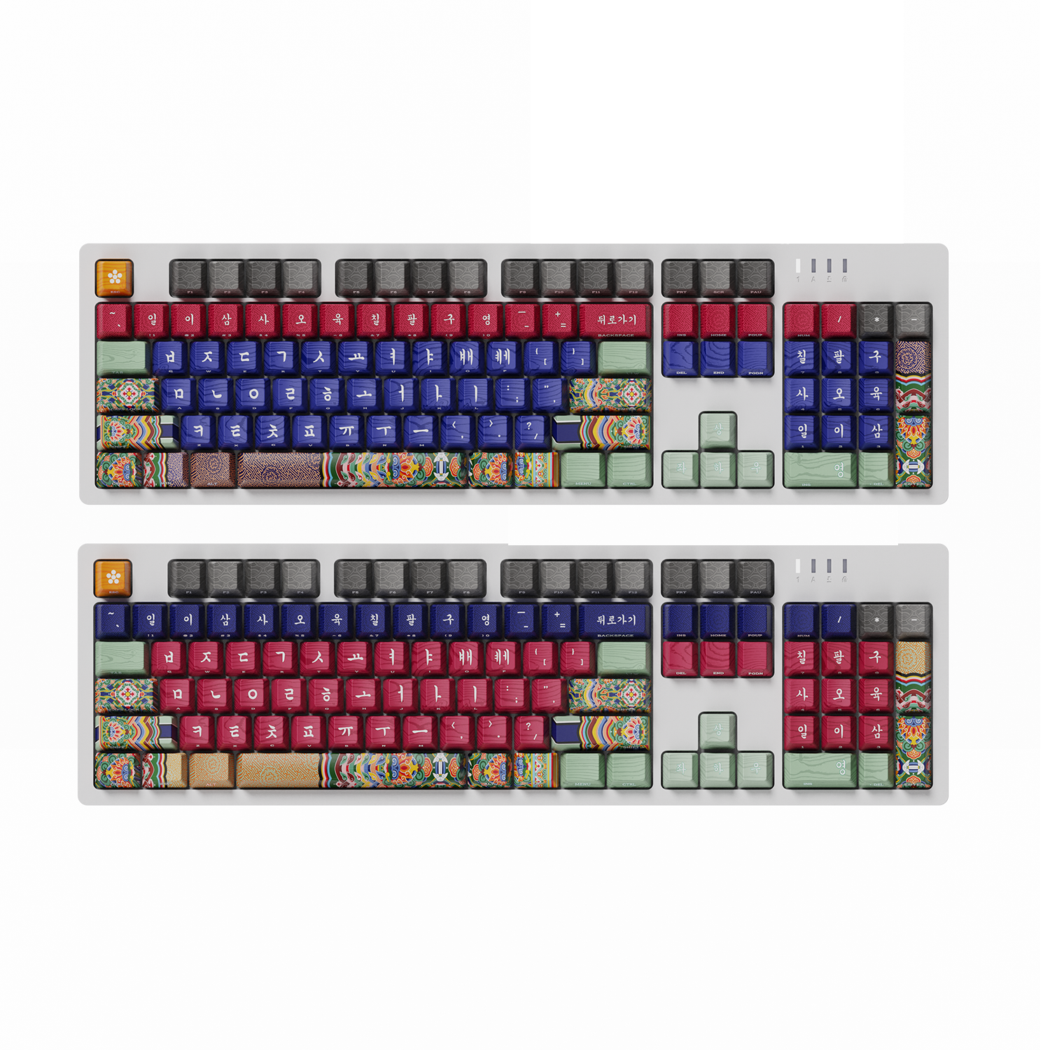 시이닷 교태전 단청 유선 LED 기계식 키보드 한국의 미(C.e.dot Gyochaejeon Blue Dancheong Wired LED Mechanical Keyboard)