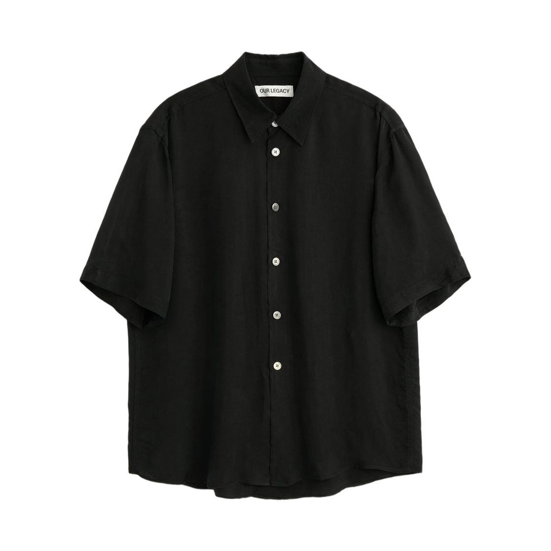 M2262BSC Our Legacy Beyond Shirt Shortsleeve Char Black Dustveil Cupro