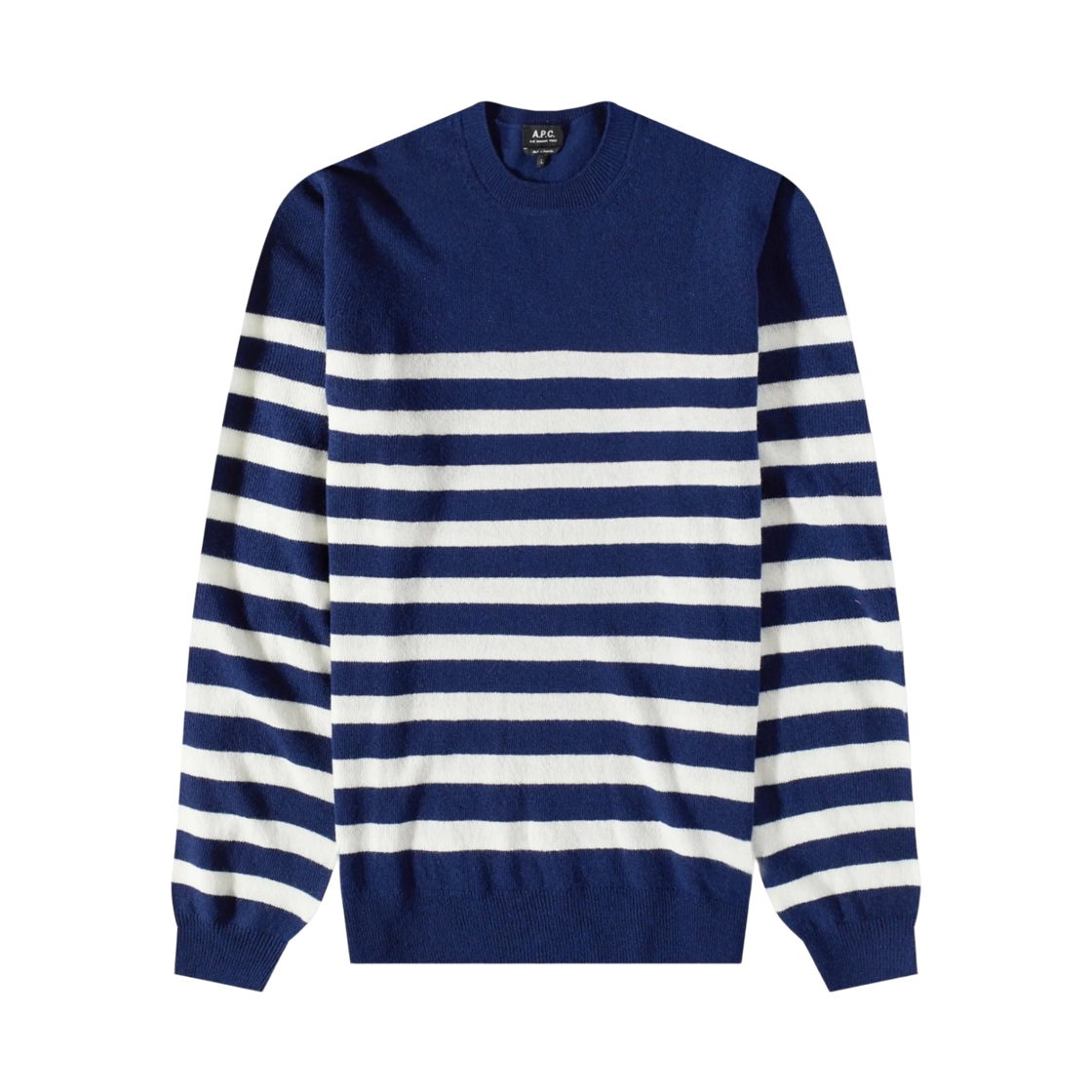 WVBBW-H23224-TIP A.P.C. Stripe Wool Knit Dark Navy White