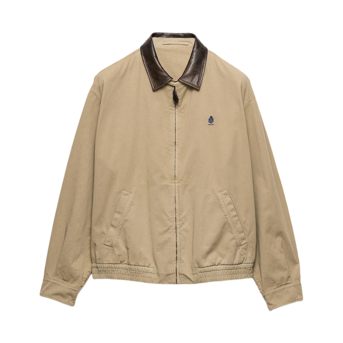 프라다 코튼 자켓 레더 디테일 코드(Prada Cotton Jacket with Leather Details Cord)