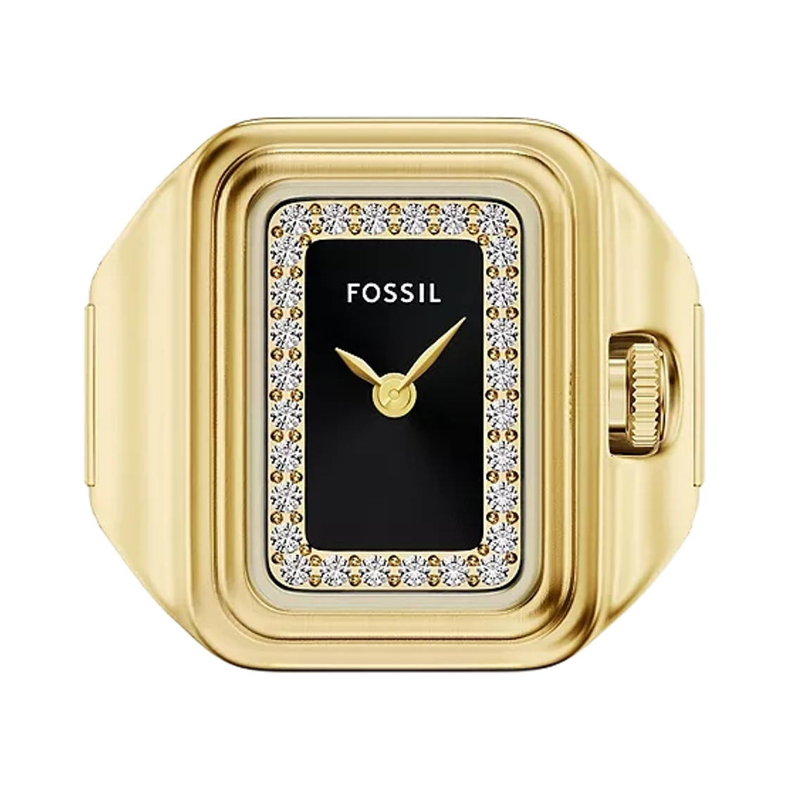 (W) 파슬 라켈 워치 링 쿼츠 투핸드 14mm 골드톤 스테인리스 스틸 블랙 골드((W) Fossil Raquel Watch Ring Quartz Two-Hand 14mm Gold-Tone Stainless Steel Black Gold)