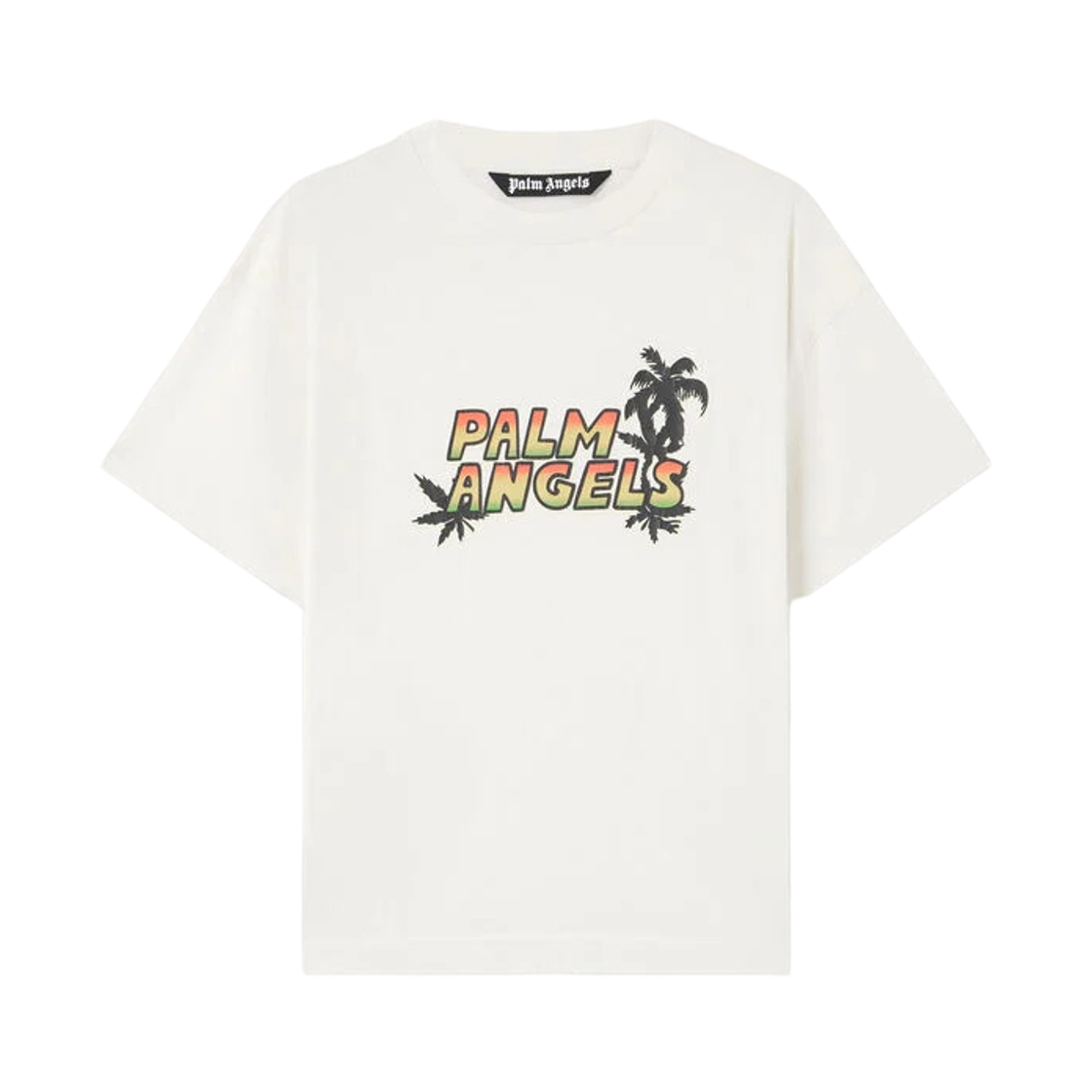 팜엔젤스 팜 선셋 레귤러 티셔츠 - 화이트 멀티컬러(Palm Angels Palm Sunset Regular Tee - Off White Multicolor)