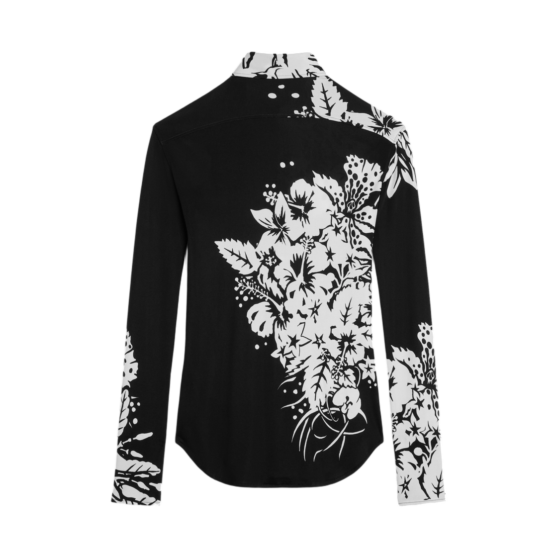 셀린느 셔츠 저지 소이 누아 크레(Celine Shirt in Jersey Soie Noir Craie) - 2